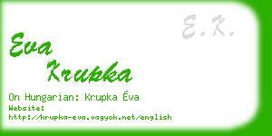 eva krupka business card