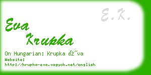 eva krupka business card